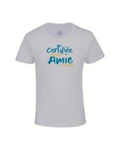 T-shirt Enfant Gris Certifiée meilleure Amie de l'univers Fille Amie Copine Amitié