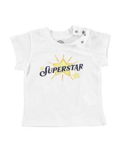T-shirt Bébé Manche Courte Blanc Superstar Hollywood Cinema Célébrité