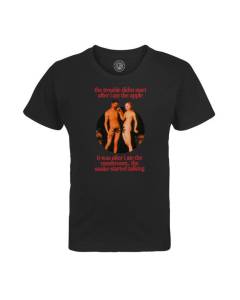 T-shirt Enfant Noir The Trouble Adam and Eve Collage Vintage Illustration Art Humour Parodie Meme