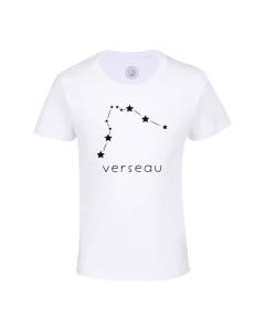 T-shirt Enfant Blanc Verseau Etoile Signe Astrologie Constellation Minimaliste