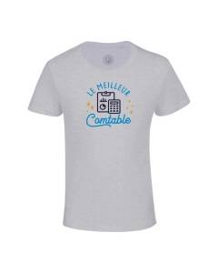 T-shirt Enfant Gris Le Meilleur Comptable du Monde Compte Entreprise Chiffre