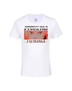 T-shirt Enfant Blanc J'peux Pas J'ai Manga Edward Anime Otaku Manga Fanart