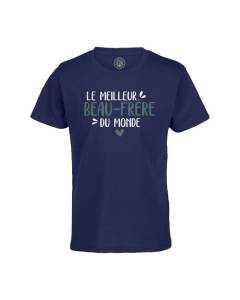 T-shirt Enfant Bleu Le Meilleur Beau-Frère du Monde Famille Idée Cadeau