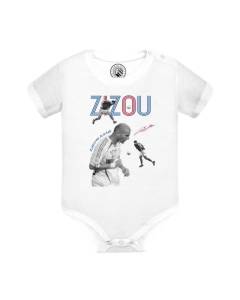 Body Bébé Manche Courte Blanc Zidane Zizou Vintage Footballeur Foot Star