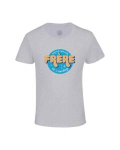 T-shirt Enfant Gris Certifié meilleur Frère de l'univers Cercle Famille