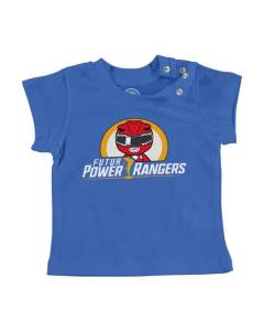 T-shirt Bébé Manche Courte Bleu Futur Power Rangers