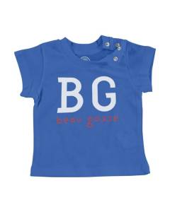 T-shirt Bébé Manche Courte Bleu BG (Beau Gosse) Expression Beauté Homme