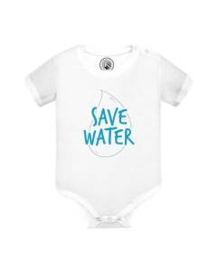 Body Bébé Manche Courte Blanc Save water Écologie Environnement Bio Diversité