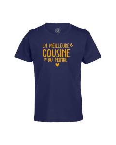 T-shirt Enfant Bleu La Meilleure Cousine du Monde Famille Cousins
