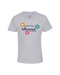 T-shirt Enfant Gris La Meilleure Influenceuse du Monde Réseaux Sociaux Internet