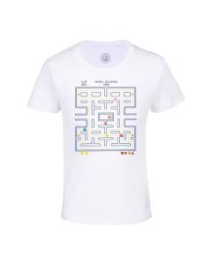T-shirt Enfant Blanc Niveau Jeux Video Retro 8 bits Arcade Video Game Retro Gaming