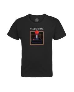T-shirt Enfant Noir Joystick Synthwave Jeux Video Retro Gaming Classique Arcade
