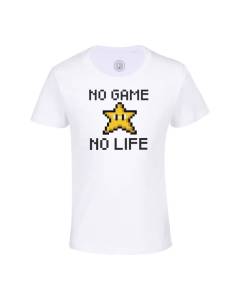 T-shirt Enfant Blanc No Game No Life 8 Bits Jeux Video Game Pixel Art Arcade Retro Gaming