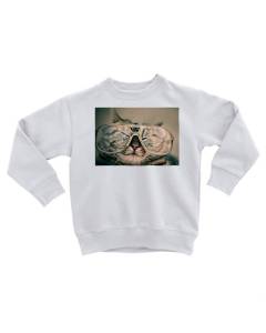 Sweatshirt Enfant Chat Tigre A Lunette Photo Drole Mignon
