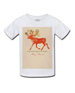 T-shirt Enfant Renne de Noel Merry Christmas Pere Noel Cadeau Neige