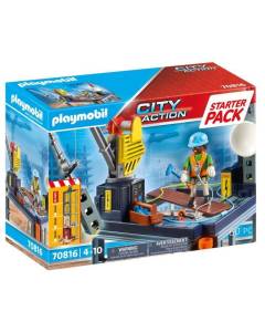 PLAYMOBIL - 70816 - City Action La Construction - Starter Pack - Plateforme de construction