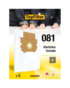 Lot de 4 sacs aspirateur Electrolux et Tornado TopFilter Premium ref. 64081
