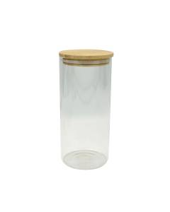 Boite de conservation en verre 2 litres avec couvercle en Bambou Fackelmann Eco Friendly ref. 684282