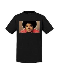 T-shirt Enfant Noir Michael Jackson Portrait Enfant Chanteur Pop Star Celebrite