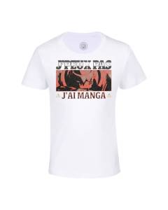 T-shirt Enfant Blanc J'peux Pas J'ai Manga Alphonse Anime Otaku Manga Fanart