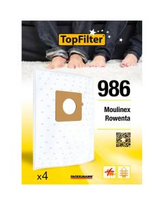 Lot de 4 sacs aspirateur pour Rowenta et Moulinex TopFilter Premium ref. 64986