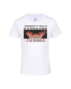T-shirt Enfant Blanc J'peux Pas J'ai Manga Roy Anime Otaku Manga Fanart
