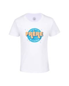 T-shirt Enfant Blanc Certifié meilleur Frère de l'univers Cercle Famille
