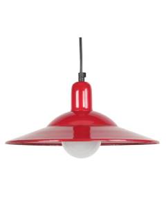 TOSEL Suspension 1 lumière - luminaire intérieur - acier rouge - Style urbain - H77cm L30cm P30cm