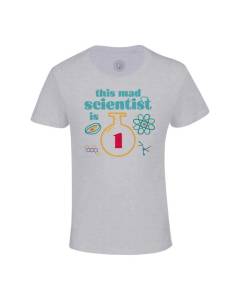 T-shirt Enfant Gris This Mad Scientist is 1 Anniversaire Celebration Cadeau Anglais Science Theme