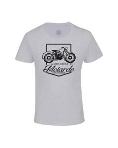 T-shirt Enfant Gris La Meilleure Motarde du Monde Moto Femme Cafe Racer Big Bike