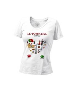 T-shirt Femme Col V Le Portugal M'Appelle Culture Voyage Tourisme