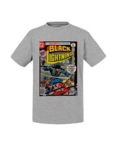 T-shirt Enfant Gris Black Lightning Bande Dessinee Comics Super Heros
