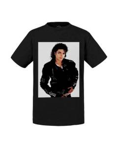 T-shirt Enfant Noir Michael Jackson Veste Noir Style Chanteur Pop Star Celebrite