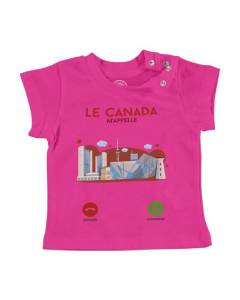 T-shirt Bébé Manche Courte Rose Le Canada M'Appelle Architecture Voyage Culture