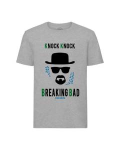 T-shirt Homme Col Rond Gris Breaking Bad Knock Knock Serie Tv