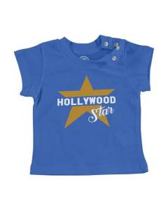 T-shirt Bébé Manche Courte Bleu Hollywood Star Cinema Los Angeles Series Film TV