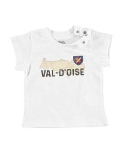 T-shirt Bébé Manche Courte Blanc Val d'Oise 95 Departement Pontoise Ile de France