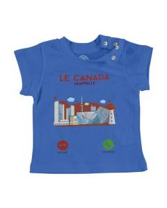 T-shirt Bébé Manche Courte Bleu Le Canada M'Appelle Architecture Voyage Culture