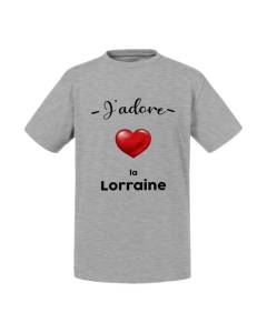 T-shirt Enfant Gris J'adore La Lorraine Region de France Metz