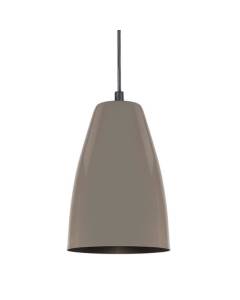 TOSEL Suspension 1 lumière - luminaire intérieur - acier taupe - Style inspiration nordique - H78cm L15cm P15cm