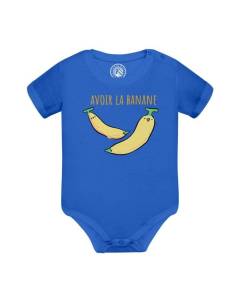 Body Bébé Manche Courte Bleu Avoir la Banane Enfant Expression Fruit