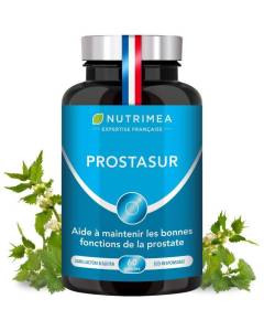 PROSTASUR - Complément alimentaire - Protection de la prostate et confort urinaire de l'homme - synergie 3 actifs - Nutrimea