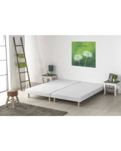 Lot de 2 Sommiers tapissiers à lattes - 2x80 x 200 cm - Bois massif blanc + Pied - DEKO DREAM Rakenne