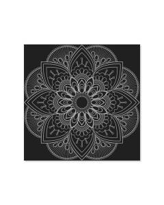 Tableau Rosace en noir et blanc - 50x50cm - made in France