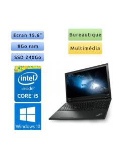 Lenovo ThinkPad L540 - Windows 10 - i5 8GO 240Go SSD - 15.6 - Webcam - Station de travail PC Noir