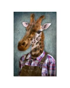 Affiche Tête de girafe habillée - 40x60cm - made in France