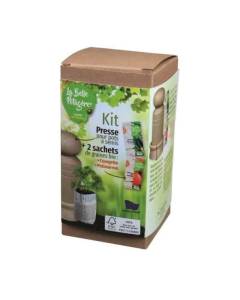 Kit presse pour pots à semis - LA BELLE POTAGERE - FSC - Bois de hêtre - Blanc - Rectangulaire