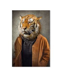 Affiche Portrait de tigre habillé - 40x60cm - made in France