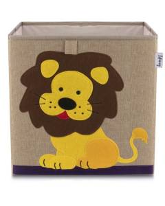 Boîte de rangement "lion" sur fond foncé , compatible avec l'étagère IKEA KALLAX Lifeney 833369