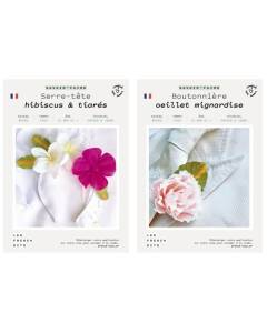 Coffret DIY papier - Mariage - 1 Serre-Tête floral + 1 Boutonnière